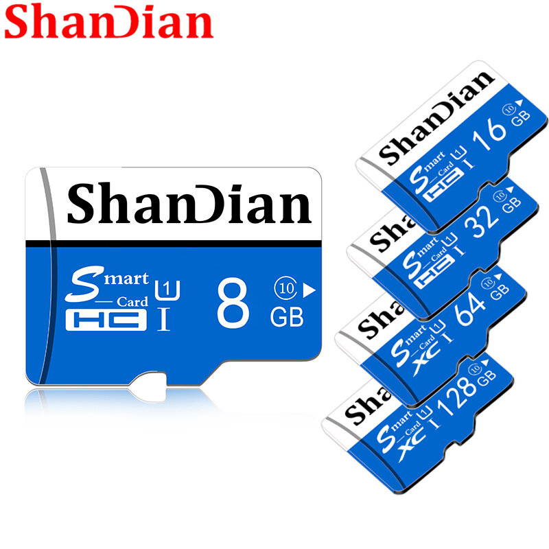 Classe 10 esperta original do sd class10 do cartão de memória de shandian até 15 mb/s smartsd 128gb 64gb 32gb 16gb 8gb para o zangão das câmeras dos telefones