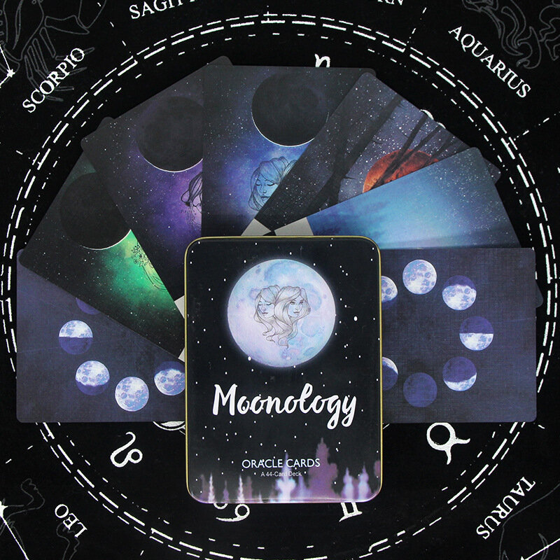 Moonceogy บัตร Oracle เหล็กกล่องบรรจุภัณฑ์,เกรด Bronzing กระบวนการ,เกมปาร์ตี้