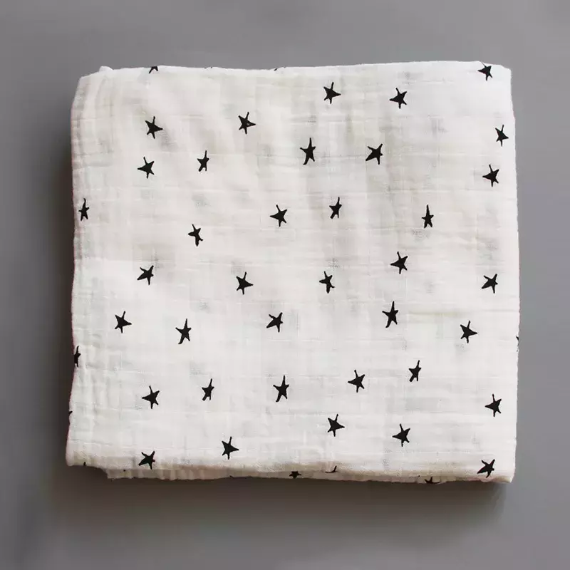 Muslin Blanket 100% Cotton Baby Swaddles 120*120cm Soft Newborn Blankets Bath Gauze Infant Kids Wrap Sleepsack Stroller Cover