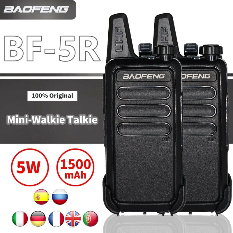 BaoFeng BF-5R Uhf Dual Band Mini Walkie Talkie Outdoor Handheld Two-Way Radio Portable USB Charging Communicator Transceiver