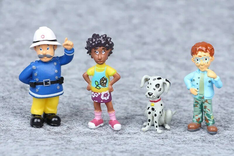 Bonecos do Fireman Sam para criança, figuras de ação de desenho animado, animação infantil de bombeiros, feito de PVC, para menino e menina, brinquedo para presente de aniversário e natal, 12 pçs. por conjunto