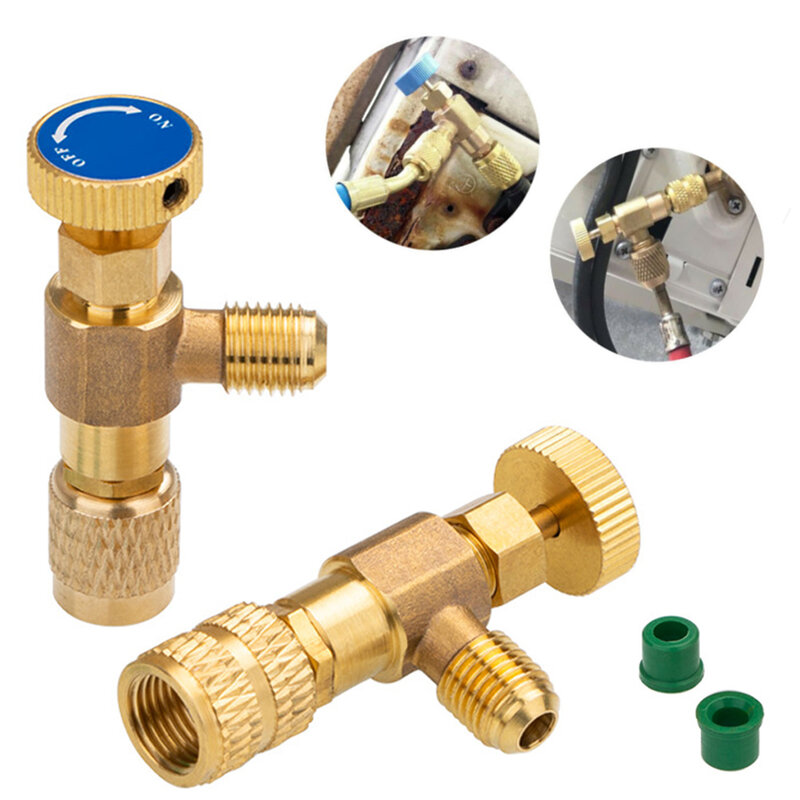 Refrigeration Charging Air Conditioning Adapter For R410A R22 1/4" Liquid Safety Valves Hose R22 Copper Adapters New Hot Sale