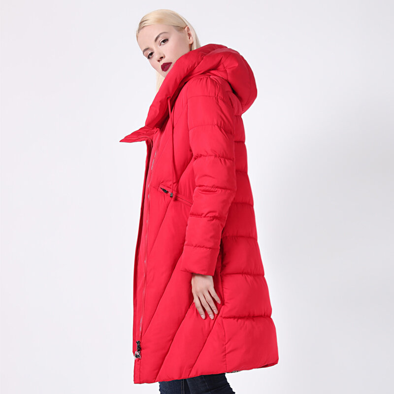 2022 nova coleção casaco acolchoado longo gola à prova de vento feminino parka muito elegante com capuz grosso casaco de inverno feminino
