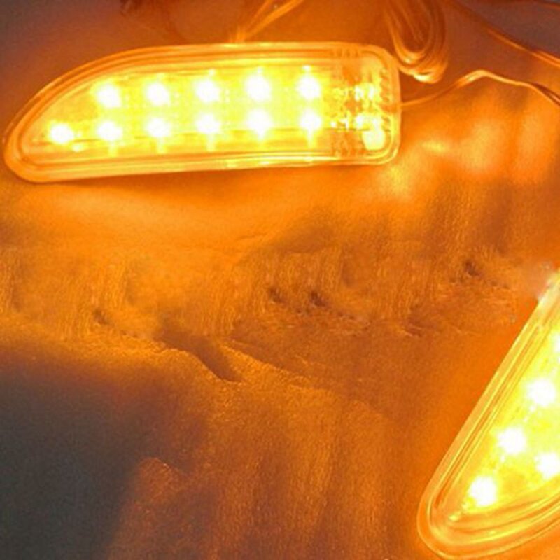 Amber Auto Car 13 LED Light 12V Blade Shape Rearview Side Mirror Turn Signal Lights Warning Decoration Lamp Universal