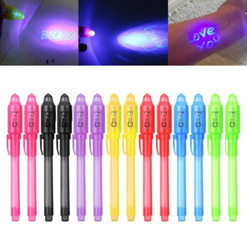 Luminous Light Invisible Ink Pen Highlighter Pen Drawing Secret Learning Magic Pen for Kids Party Favors Ideas Gifts Novelty Toy