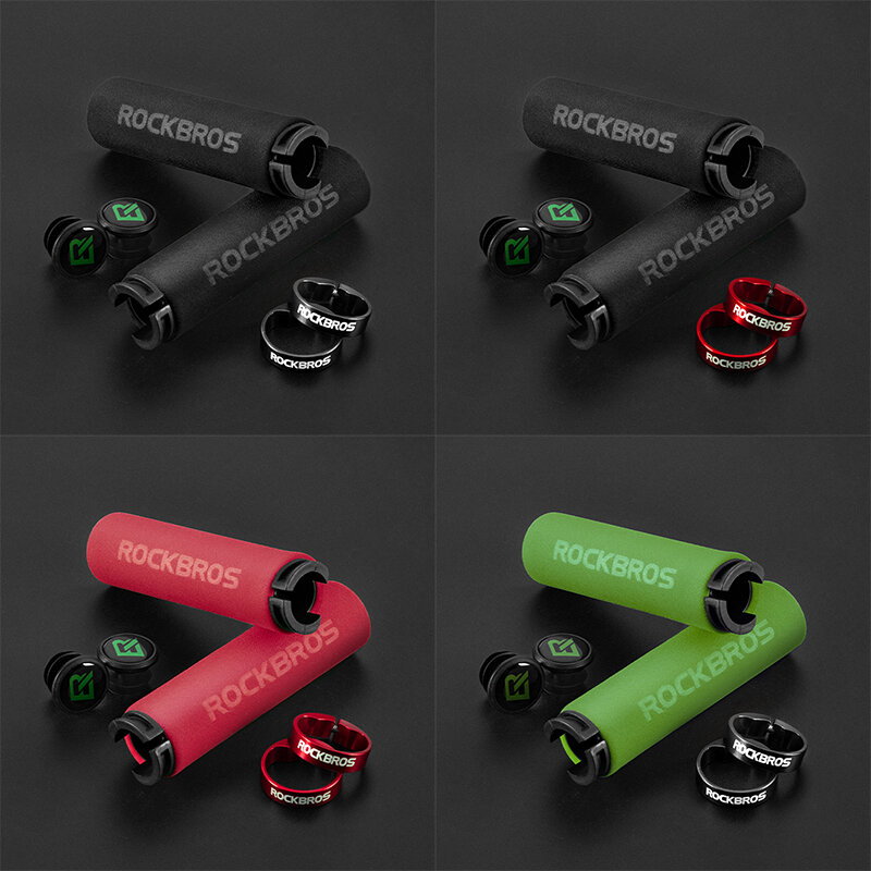 Велосипедные ручки ROCKBROS с губкой, Противоскользящие силиконовые рукоятки для горных велосипедов, трехмерные двусторонние аксессуары для велоспорта