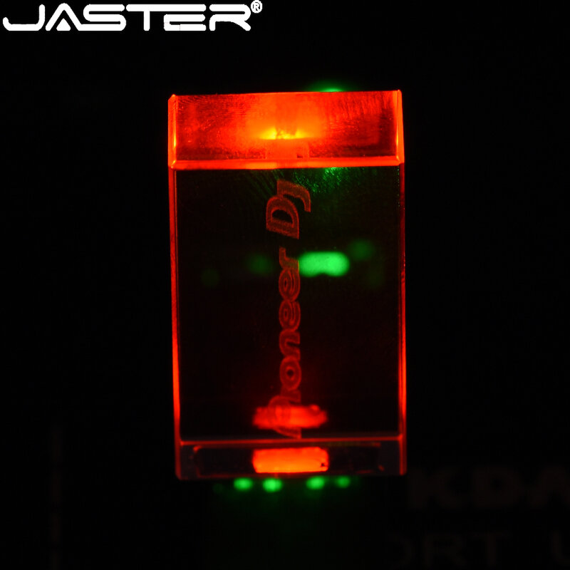 A movimentação nova da pena 16gb da movimentação 2.0 64gb 32gb do flash de usb de jaster cristal com cor conduziu a luz pendrive 8gb livram a vara feita sob encomenda da memória do logotipo
