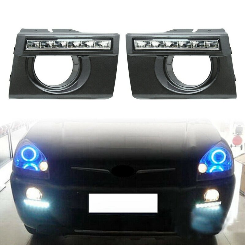 Auto LED DRL Daytime Running Lights for Hyundai Tucson 2005 2006 2007 2008 2009 2010 Front Bumper Lamp