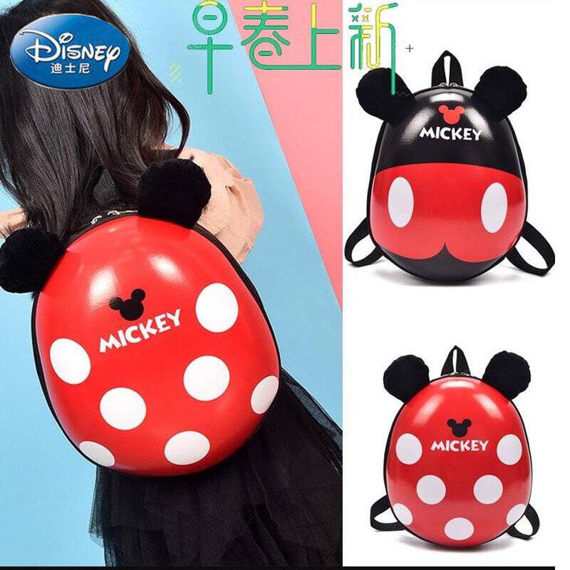 Disney New Mickey Minnie Mouse Children's Schoolbag Kindergarten Boy Baby Eggshell Backpack Little Girl Cartoon Beetle Backpack