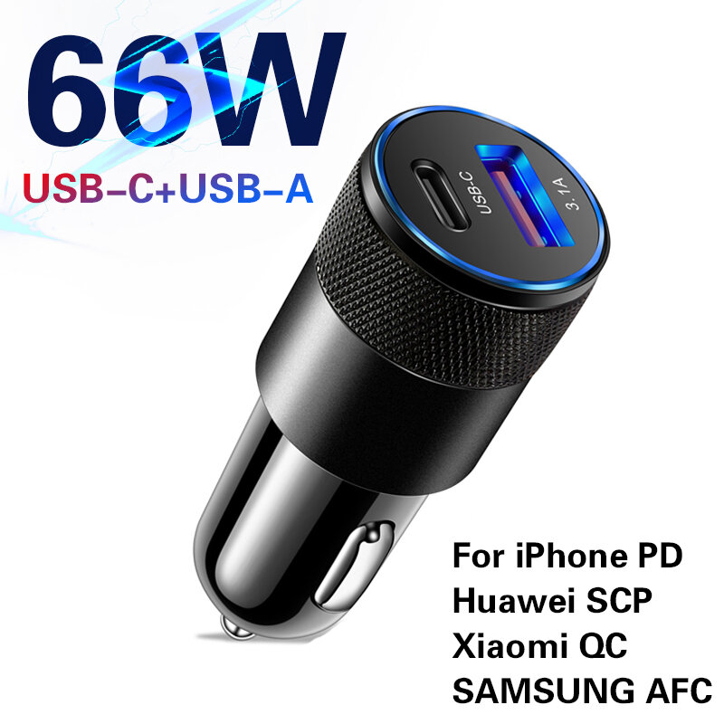 충전기 자동차 USB C 자동차 충전기 빠른 충전 3.0 유형 C 빠른 충전 전화 어댑터 아이폰 13 프로 최대 Redmi 화웨이 삼성