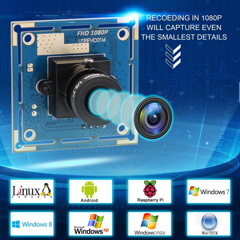 MJPEG-cámara web de alta velocidad 1080p Full Hd, 30fps/60fps/120fps, CMOS OV2710, gran angular, Mini CCTV de seguridad, UVC, OTG, OEM, módulo de cámara Usb