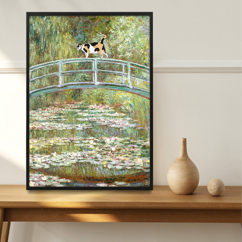 Monet – affiche de chat à motif Floral, affiche de chat à motif Floral, décoration murale, cadeau pour amoureux de chat, A1/A2/A3/A4