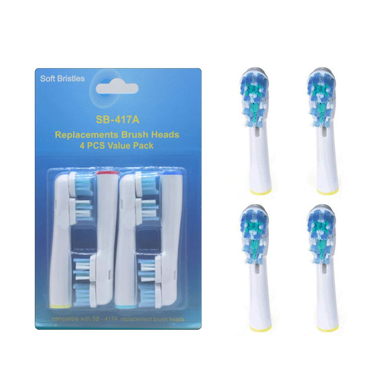 16pcs Replacement Toothbrush Heads For Oral B Sb-417A Electric Brush Heads Soft Hair Vitality Double Cleaning Professional Care