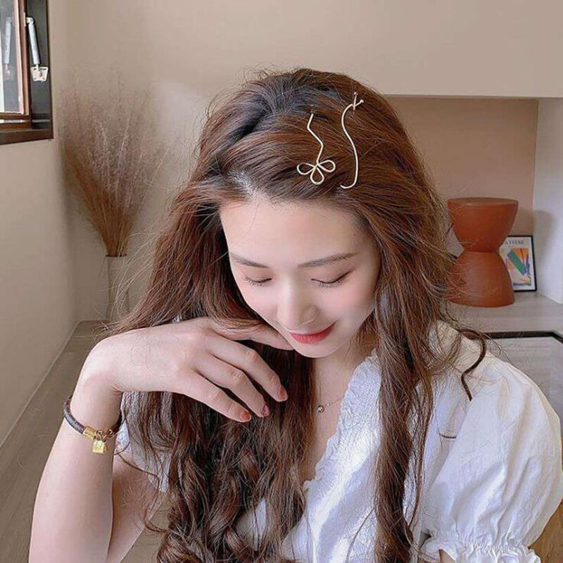 1pc Sweet Elegant Wavy Hairpins For Women Fashion Simple Gold Color Hair Clip Girl Flower Hair Accessories Hairgrips Jewelry
