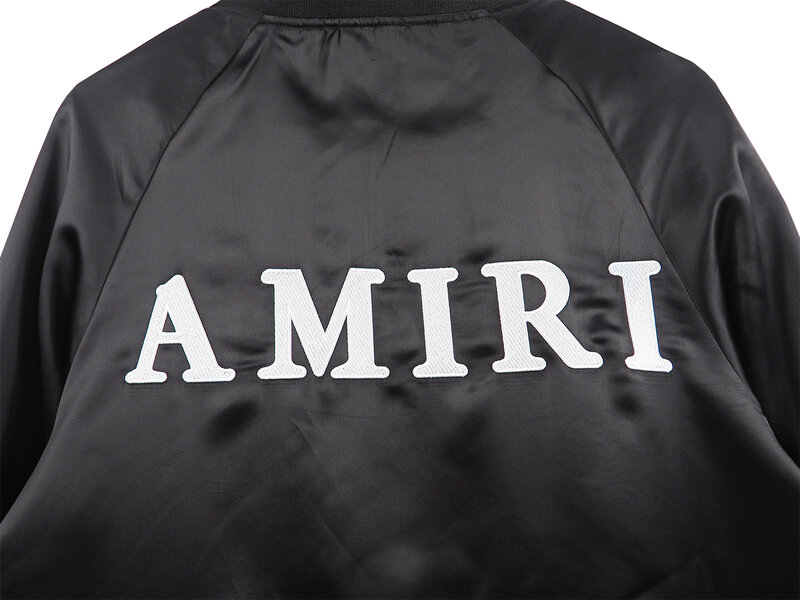 AMIRI-Chaqueta de motocicleta americana 22SS para hombre, chaqueta holgada de Hip-hop con alfabeto gótico, sección delgada, tendencia de marca