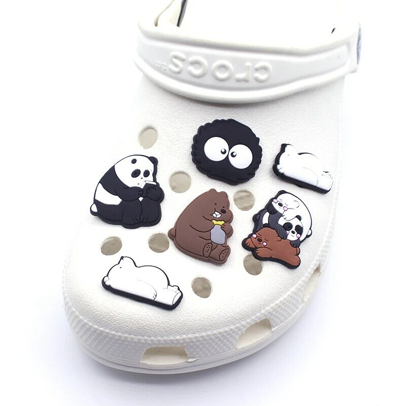 1PCS Cartoon PVC Croc Shoe Charms Pig Dogs Bear Gibits Clog Accessories Garden Sandal Decorations Ornaments Fit Croc Shoes