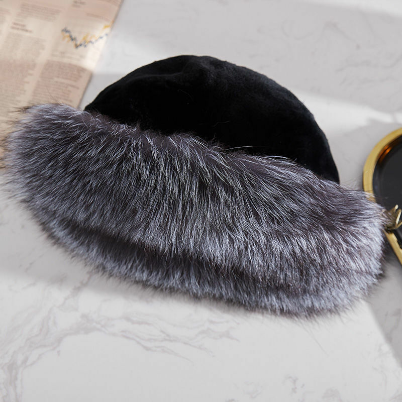 Chapéu de inverno da moda do inverno da pele do falso aparado para as mulheres na moda ao ar livre chapéus quentes presente de natal nyz shop
