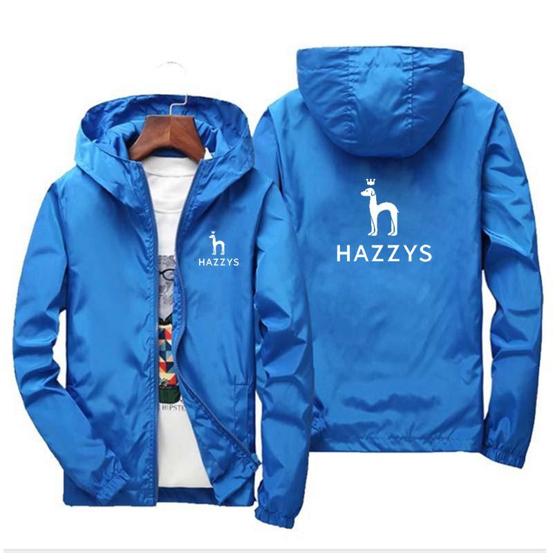 Новинка 2023, Мужская модная брендовая Повседневная тонкая ветровка HAZZYS, мужская куртка, Спортивная ветровка, большие размеры s-7xl