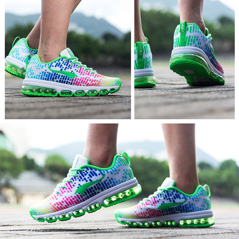 Onemix Sepatu Lari Wanita Desain Asli Sneakers Berbantalan Wanita Sepatu Jalan Nyaman Antilicin Warna-warni Cerah