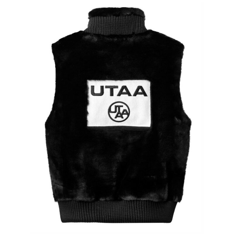 2022 UTAA Меховой жилет с высоким воротником и квадратным логотипом, женская верхняя одежда для гольфа с карманами