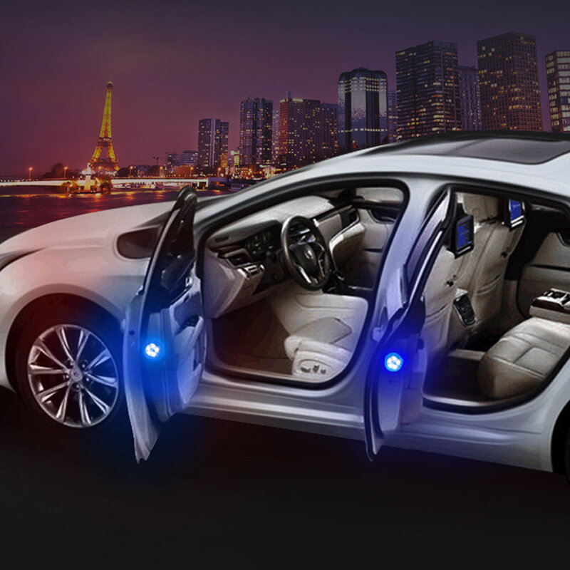 العالمي LED سيارة فتح الباب تحذير السلامة المضادة للتصادم أضواء المغناطيسي الاستشعار ستروب وامض إنذار أضواء اكسسوارات السيارات