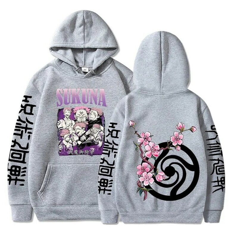 Japanese Anime Jujutsu Kaisen Funny Sukuna Printed Graphics Hoodies Sweatshirts Harajuku Streetwear for Women/Men Pullover