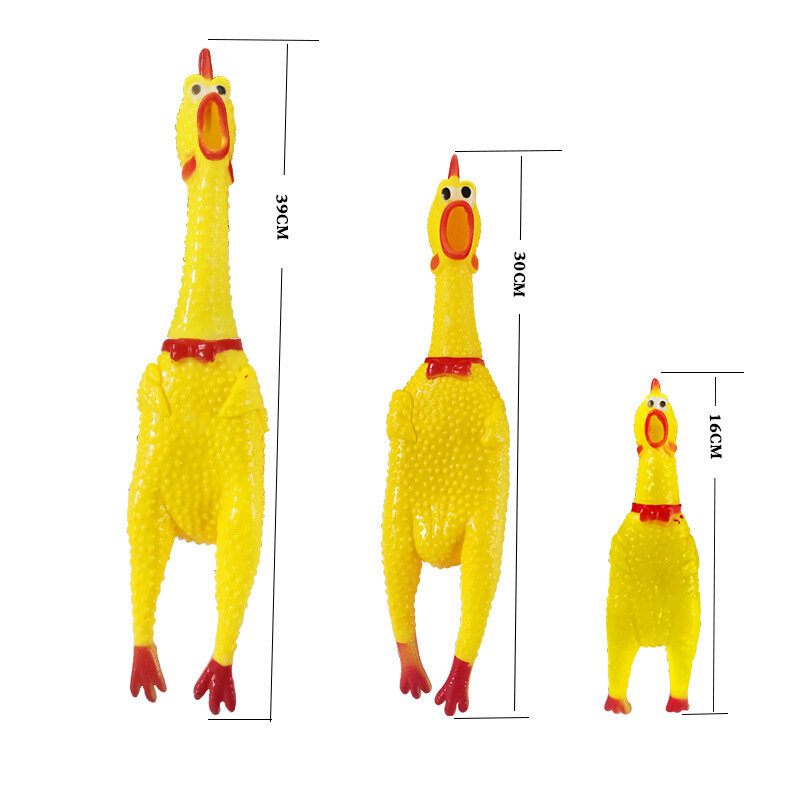 Screaming Chicken Squeeze Sound Toy Dog Puzzle Toys Product Shrilling Decompression Tool Squeak Vent chicken Pets Dog Toys