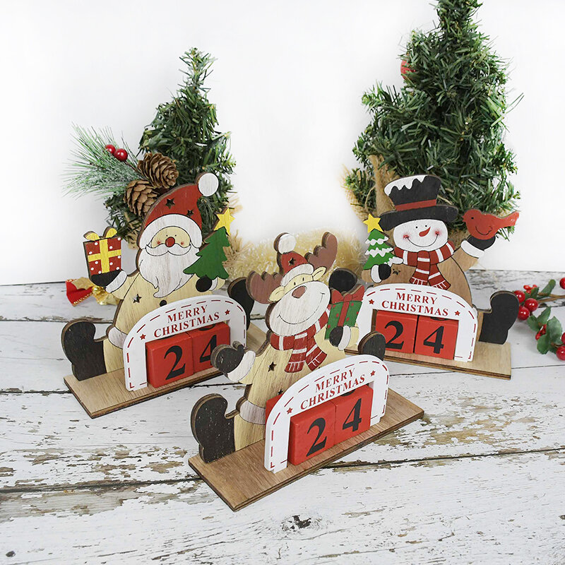 Decoración navideña de Papá Noel, muñeco de nieve, adornos artesanales de madera, fiesta de Navidad, Año Nuevo, decoración del hogar, regalo para niños, Navidad, 2023