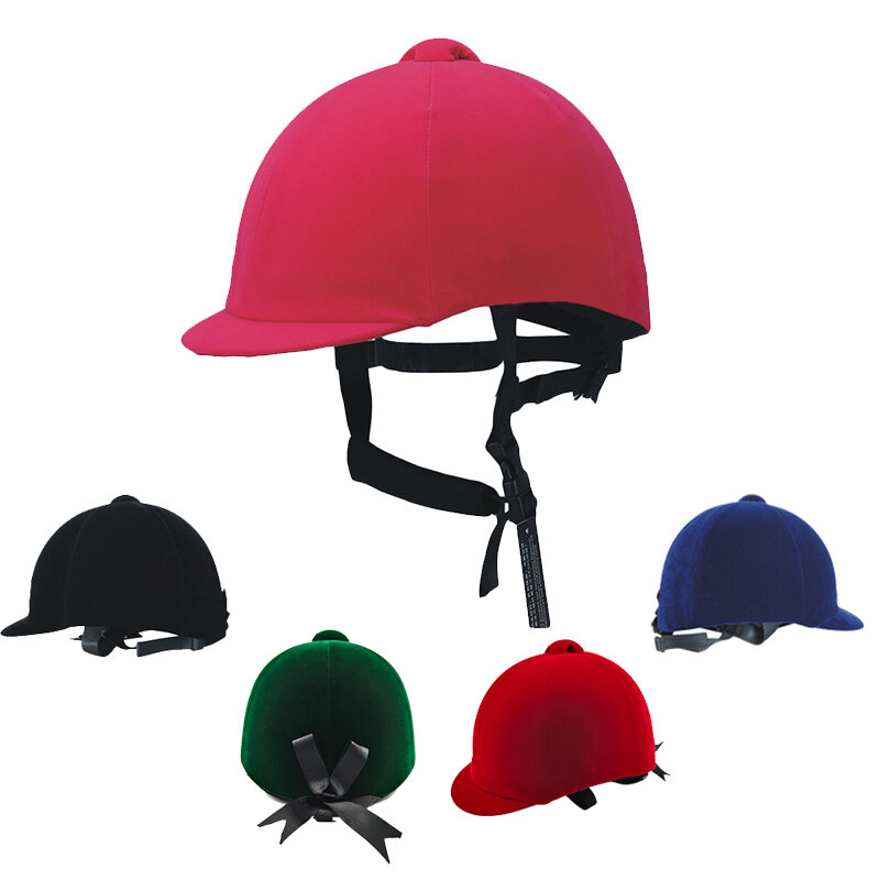 Velluto nero per bambini cappello da equitazione per adolescenti assorbimento degli urti prevenzione delle collisioni casco da equitazione traspirante attrezzatura da equitazione
