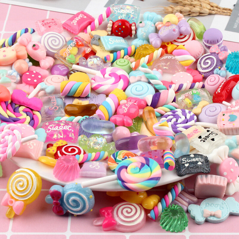 Resin candy mix slime fill crystal filler cream glue phone case lollipop di y material package hair rope hair card decorative ma