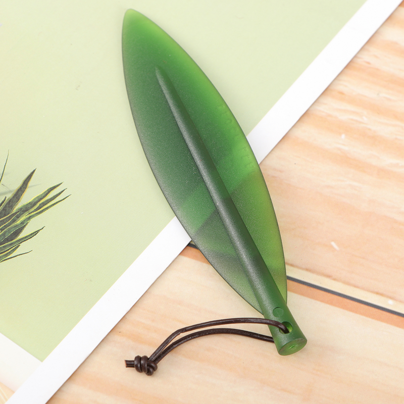2 sztuk europejski styl Vintage Salix liść nożyk do listów akwarela praktyczny plastikowy papier Cutter (zielony)