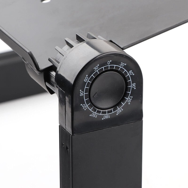 Mesa plegable de aluminio para ordenador portátil, soporte perezoso giratorio de 360 grados, mesa portátil multifuncional, negro
