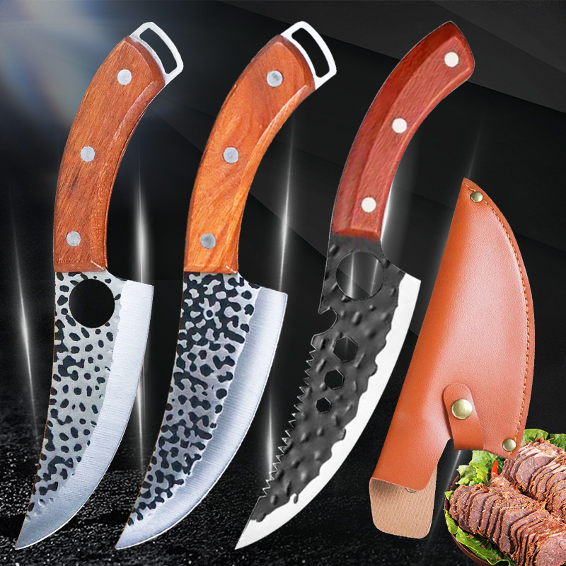 鍛造ステンレス鋼ナイフ,6インチ,カッチャーナイフ,包丁,肉クリーナー,スライスナイフ,屋外狩猟用