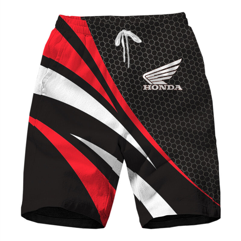2022 honda wing motocicleta logotipo 3d impressão digital shorts casuais moda harajuku marca de alta qualidade calças de praia roupas