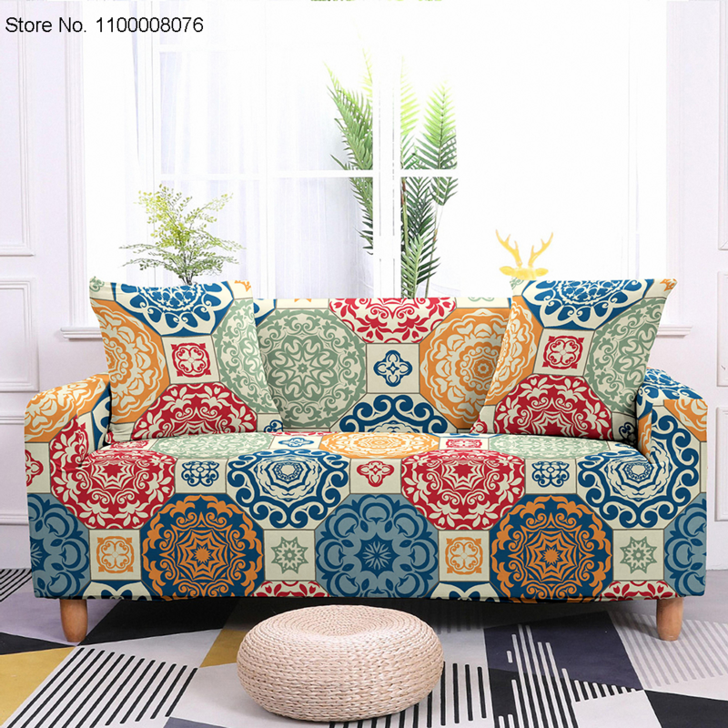 Геометрические эластичные Чехлы для дивана в гостиную, эластичные Чехлы для дивана L-образной формы, требуется 2 шт.