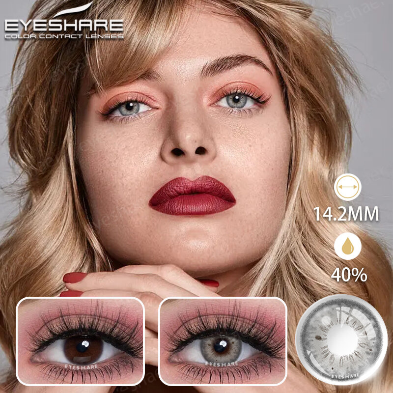 EYESHARE Natural Color Contact Lenses For Eyes Color Lens Eyes 2pcs Yearly Beauty Contact Lenses Eye Blue Cosmetic Color Lens