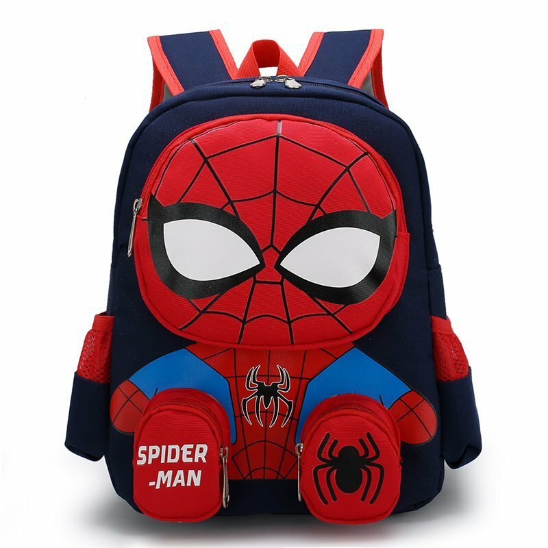 Disney-mochila de dibujos animados de Spider-Man para niños, de gran capacidad mochila escolar, bonita, marca de lujo, para guardería