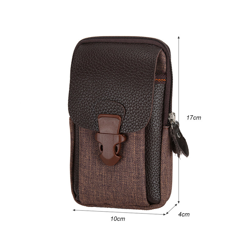 メンズジッパー式ウエストバッグ,耐久性のあるメンズバッグ,多機能,レザー,財布,カード,ポケット,防水ウォレット