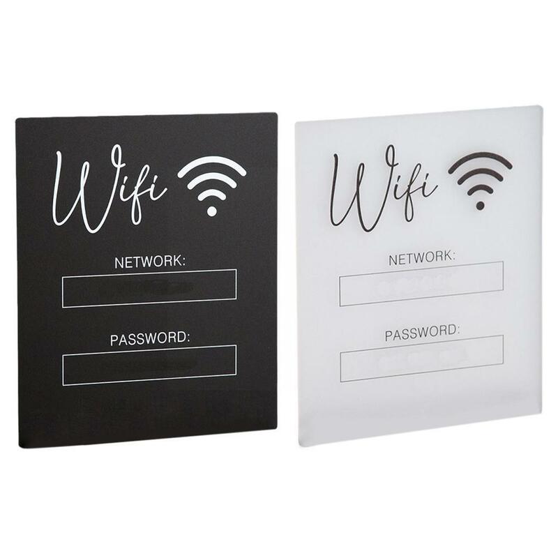 Acrílico espelho wi-fi sinal etiqueta para lugares públicos casa lojas conta de escrita e senha wi fi placa aviso sinais k9i4