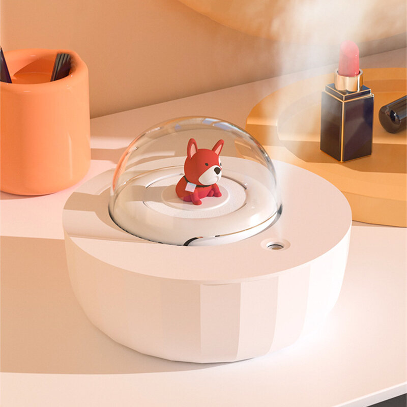 Simpatico cartone animato cane umidificatore 300ml nebbia colorata luce notturna USB ultrasuoni Aroma diffusore nebbia regalo di compleanno regalo di natale