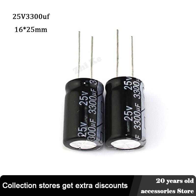 Condensatori elettrici 5pcs 25V 3300UF 16*25mm low esr alluminio elettrolita 20%