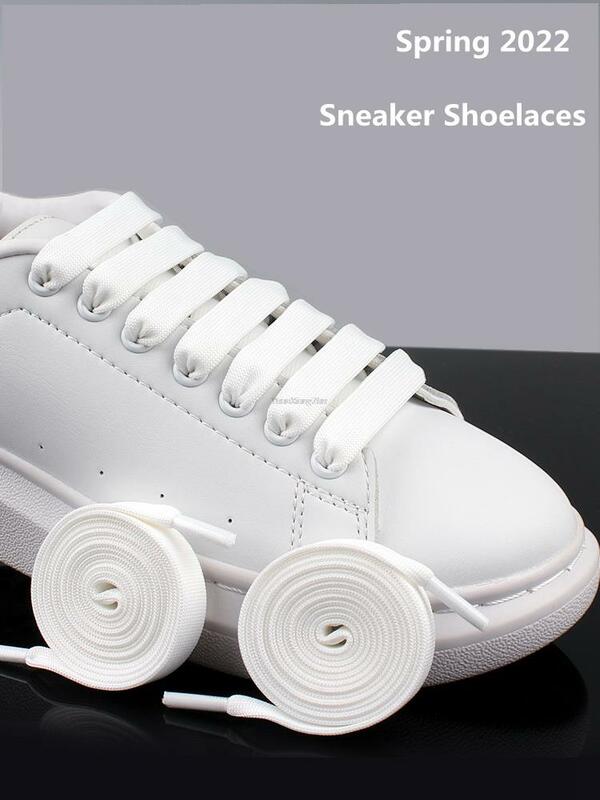 MCQ Black White Shoelaces Rainbow Shoelace Sneaker Casual Shoes Laces Gradient 1.2CM Width 100/120/140CM Flat Shoe laces Strings