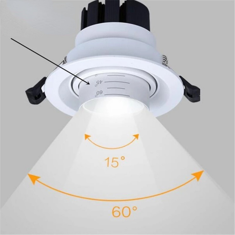 디 밍이 가능한 LED 임베디드 스포트 라이트 3W 5W 7W 12W 15W 18W 휴게실 거실 Stretchable Focus Recessed Lights Ceiling Downlight