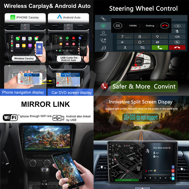 Android 13カーラジオ,CarPlay,ビデオ,マルチメディアプレーヤー,GPSナビゲーション,画面付き,Bluetoothなし,DVDなし,ジープラングラ3 jk車用 (2011-2014)