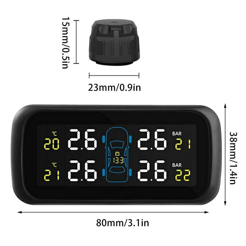 Monitor della pressione dei pneumatici dell'auto Monitor intelligente della pressione dei pneumatici TPMS in tempo reale per auto Monitor LCD in tempo reale