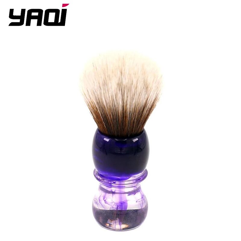 Yaqi Purple Haze Mew Brown manico sintetico barba da uomo barbiere pennello da barba