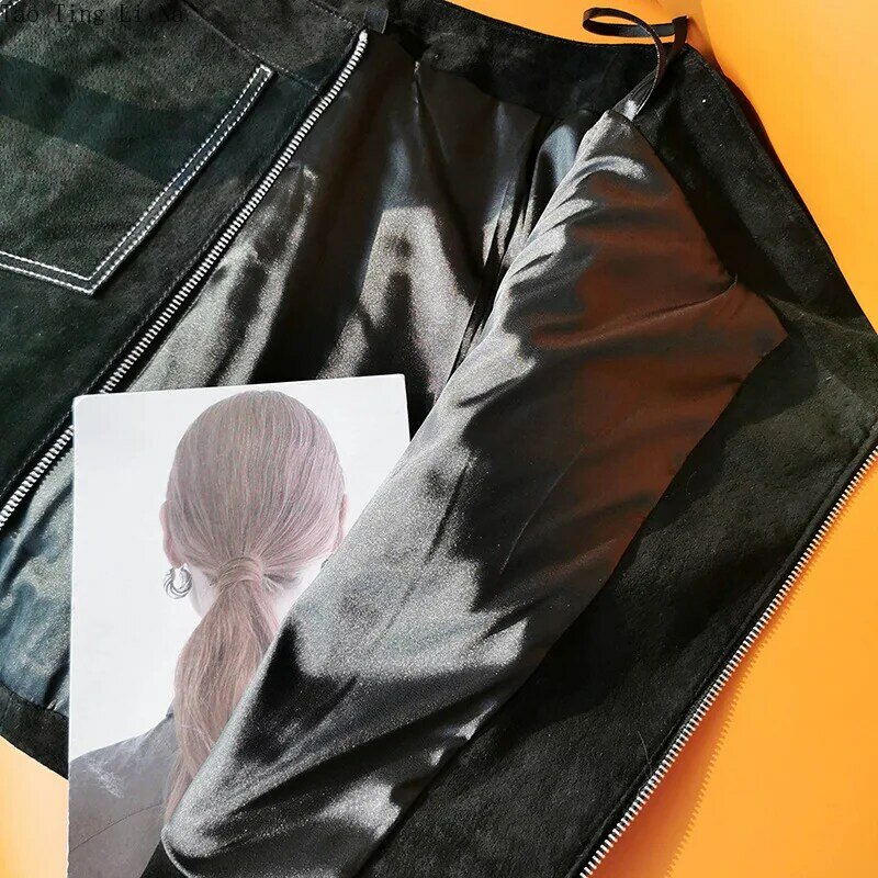 2022 Genuine Leather Skirt Autumn and Winter A-line Women Real Velvet Leather Skirt W10