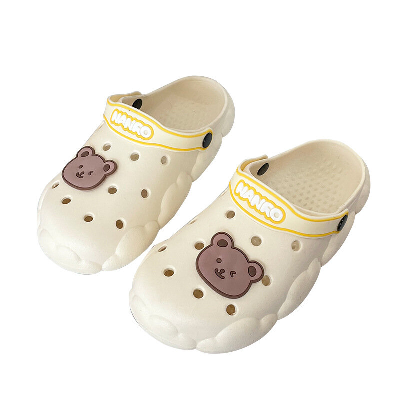 Zapatillas de verano para mujer, sandalias con agujeros de oso, antideslizantes, para exterior, zapatos planos para Padres