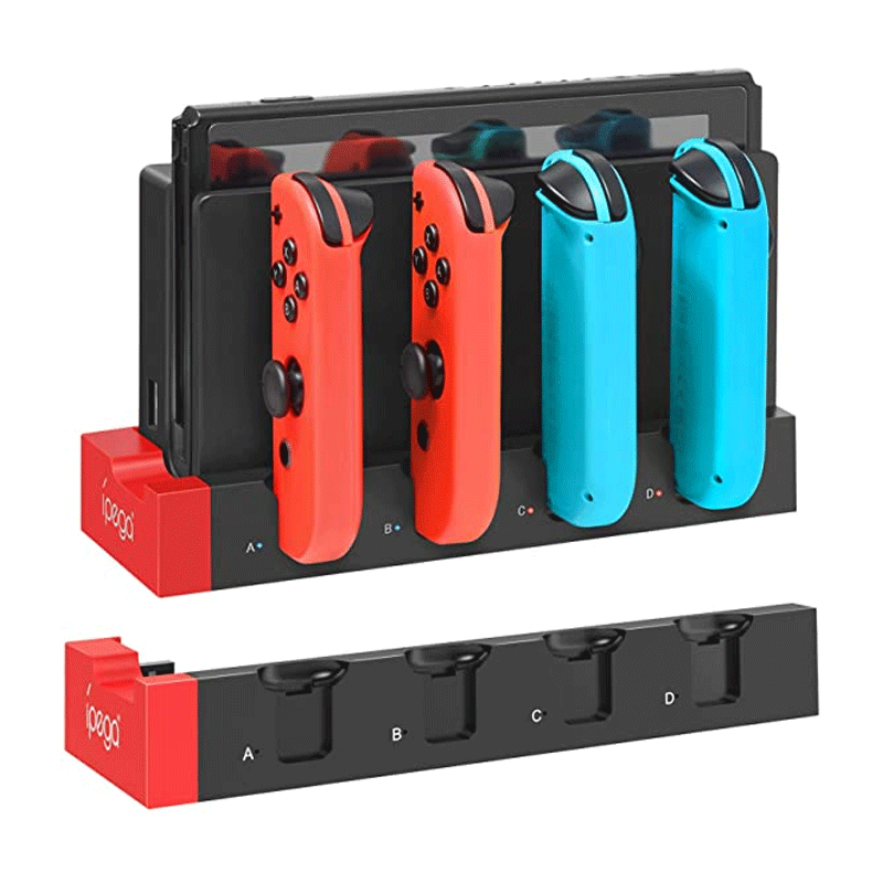 Charger for Switch Joy Cons Controllers, Charging Dock Base Station for Nintendo Switch Joycons with Indicator