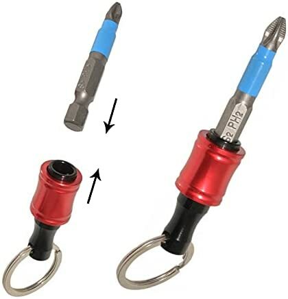 1/4inch Hex Shank Aluminum Alloy Screwdriver Bits Holder Extension Bar Drill Screw Adapter Change Keychain Portable
